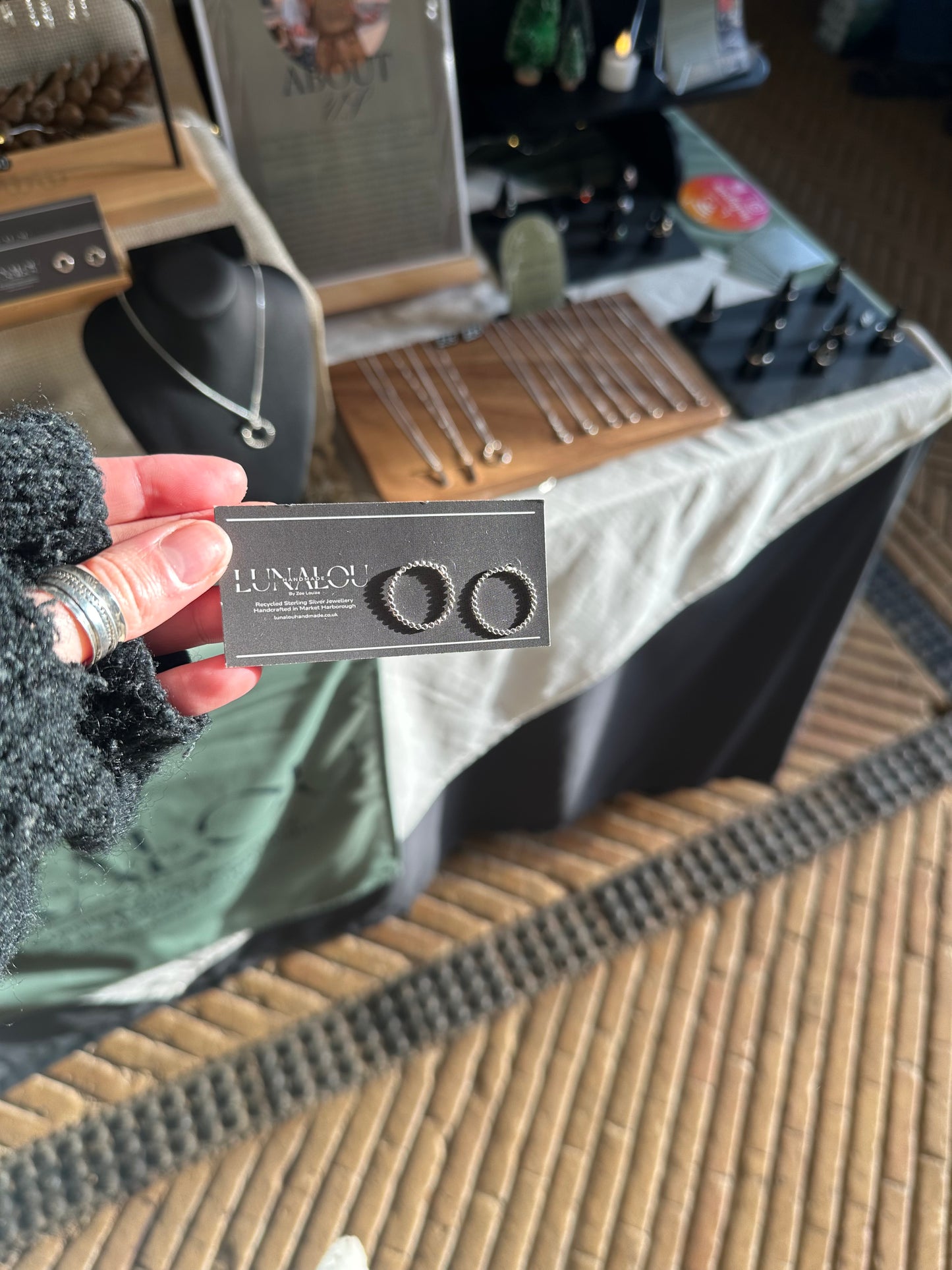 Beaded Hoop Earrings | Handmade Recycled 925 Sterling Silver Minimal Hoops