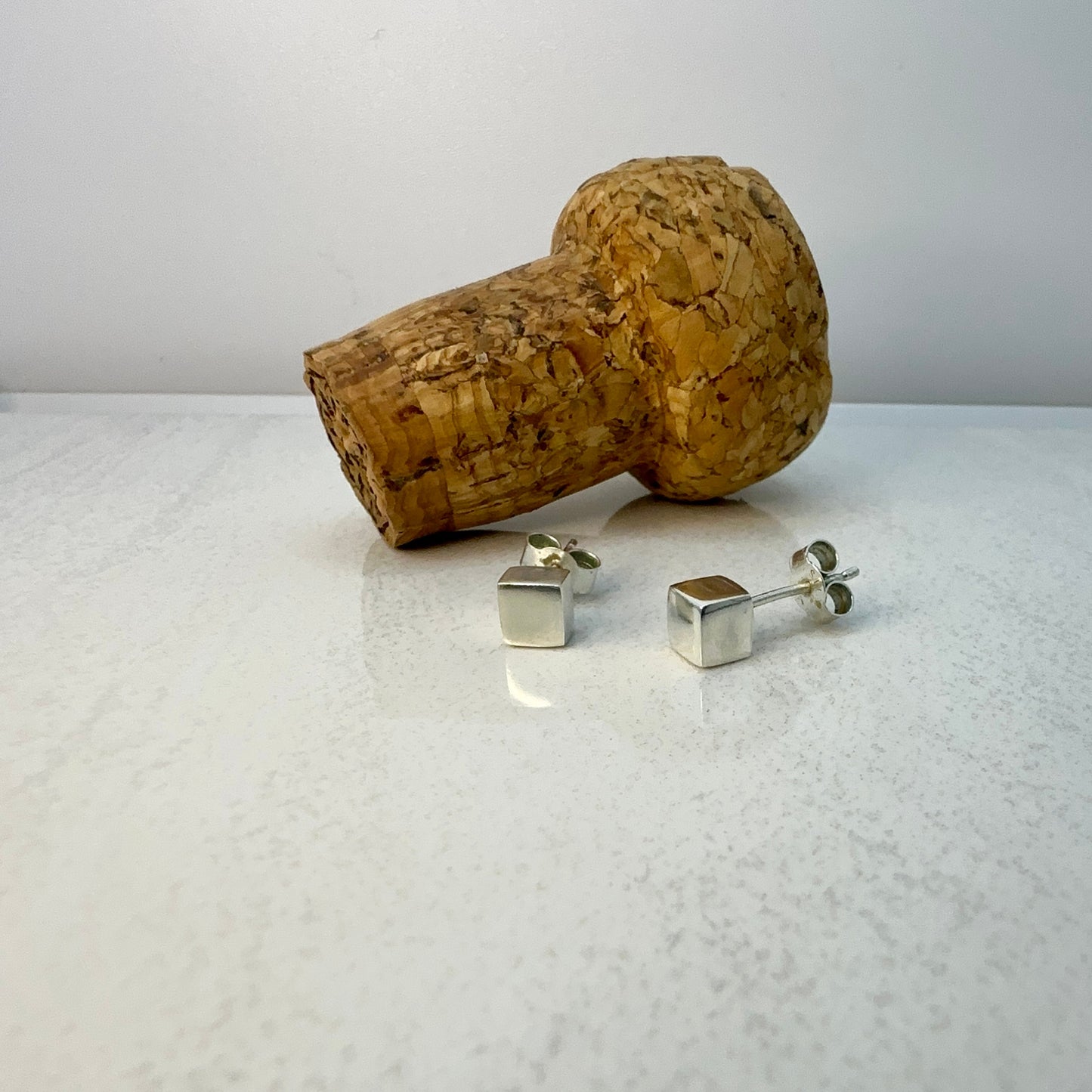 Cubed Sterling Silver Earrings