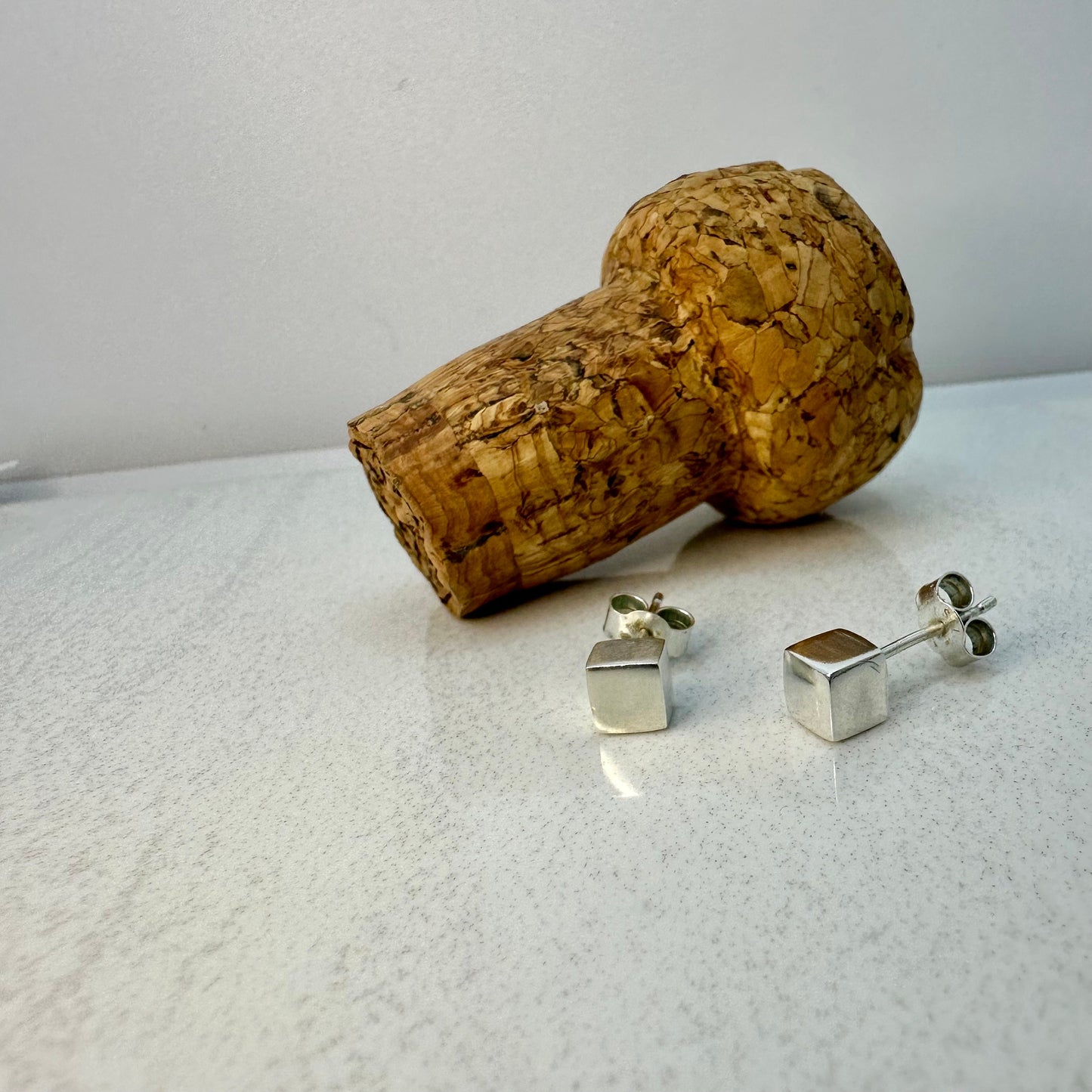 Cubed Sterling Silver Earrings
