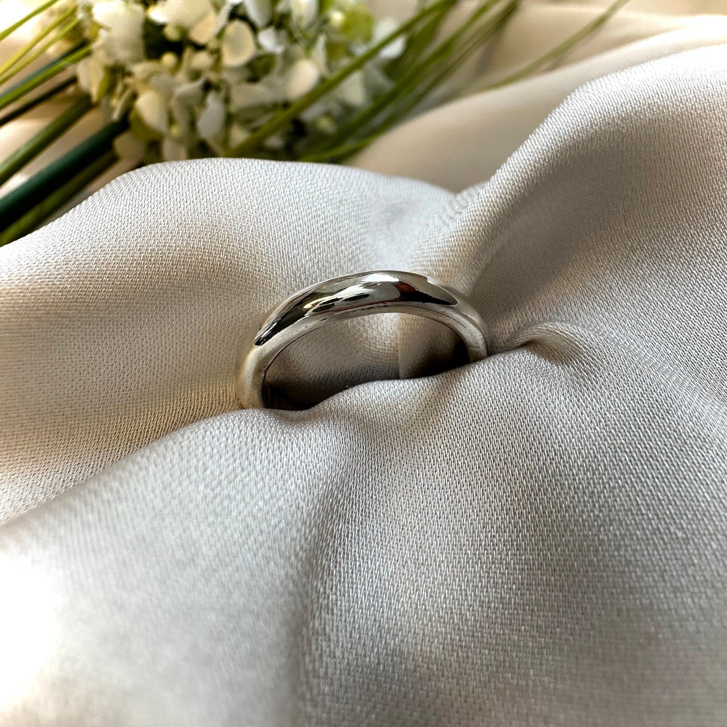 Plain Sterling Silver D shape Band