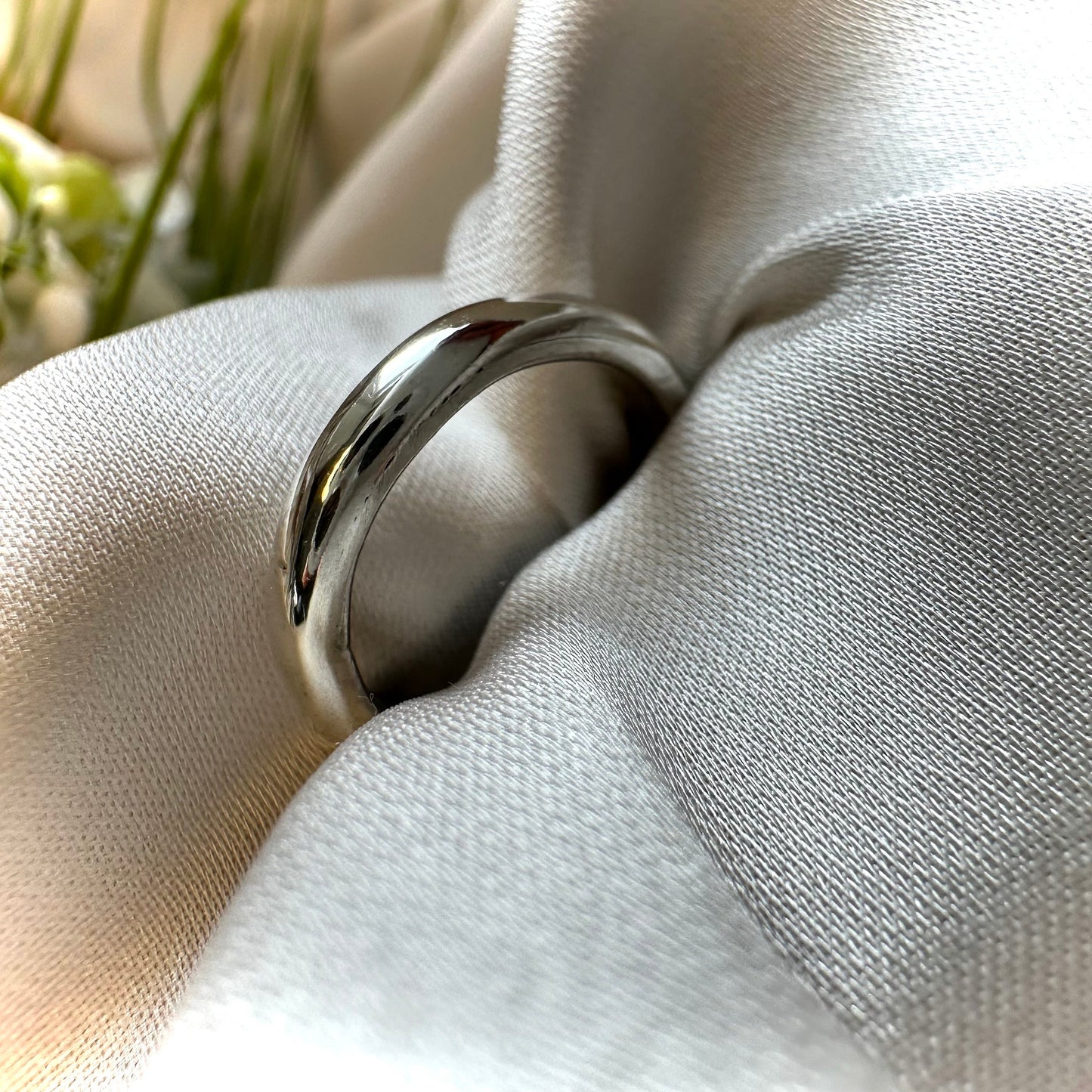 Plain Sterling Silver D shape Band