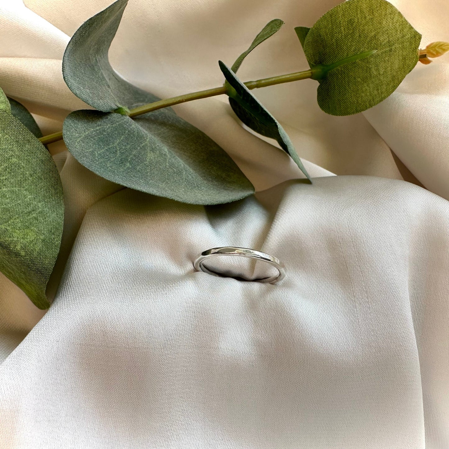 Hammered Textured Sterling Silver Ring