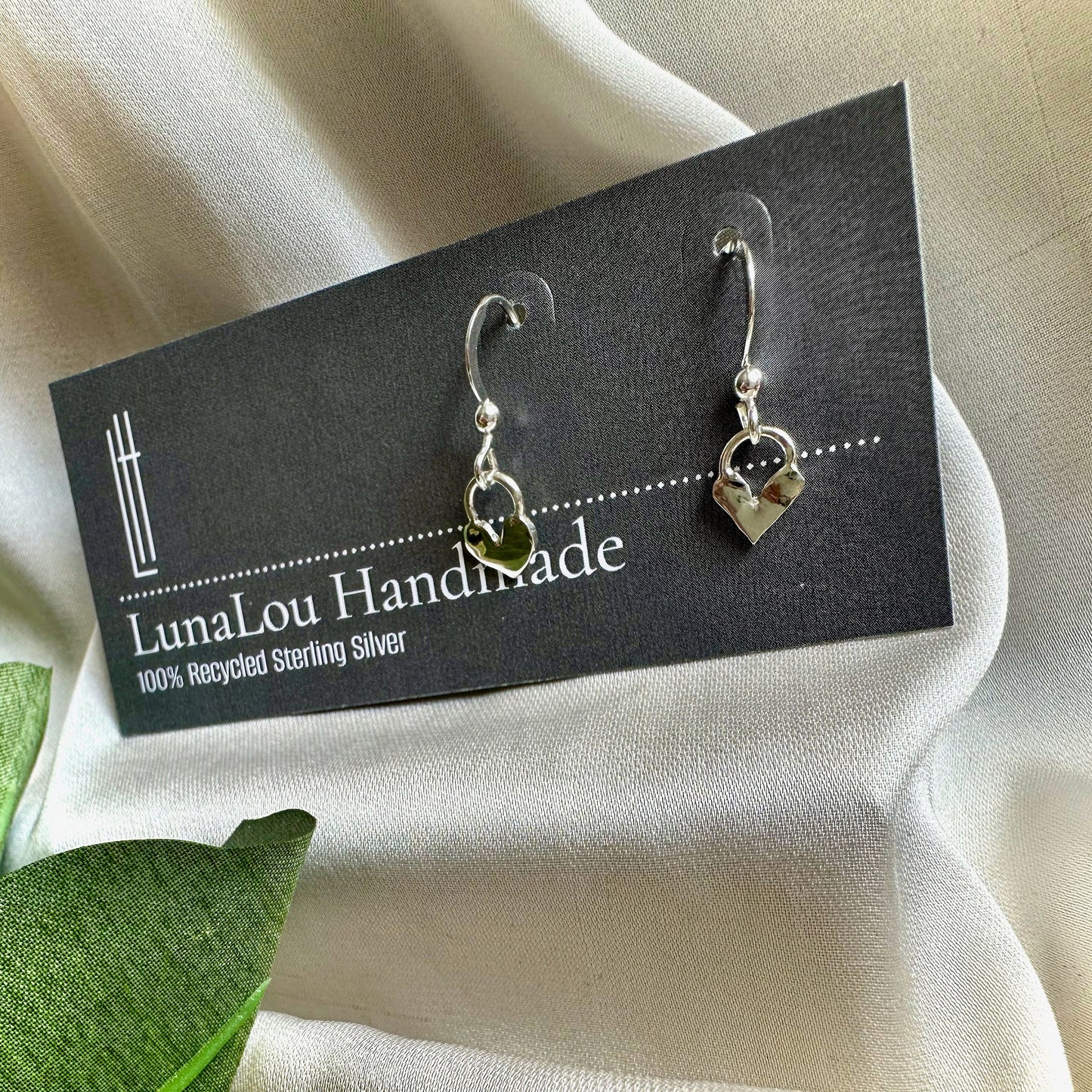 Heart Dangle Sterling Silver Earrings