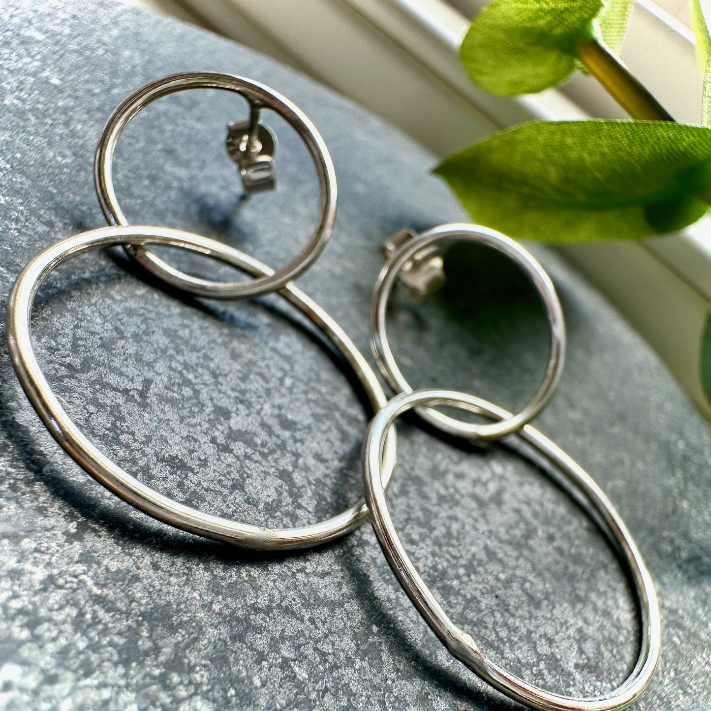 Double Hooped Sterling Silver Earrings