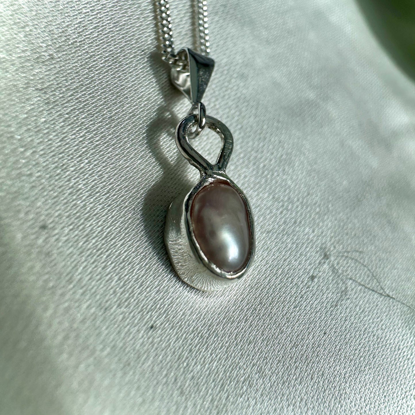 Fresh Water Wonky Pearl in a Sterling Silver Home Pendant and Chain