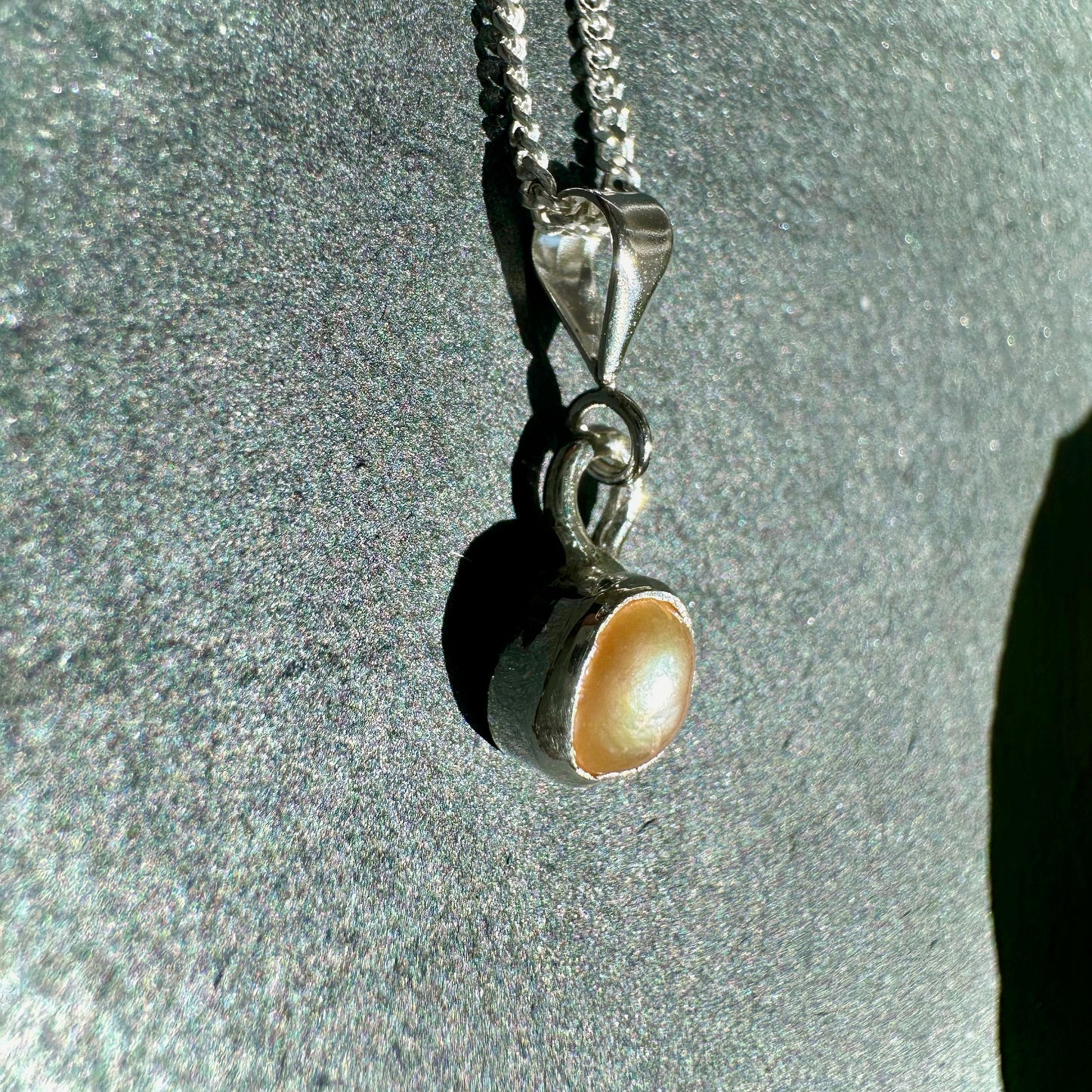 Fresh Water Wonky Pearl in a Sterling Silver Home Pendant and Chain