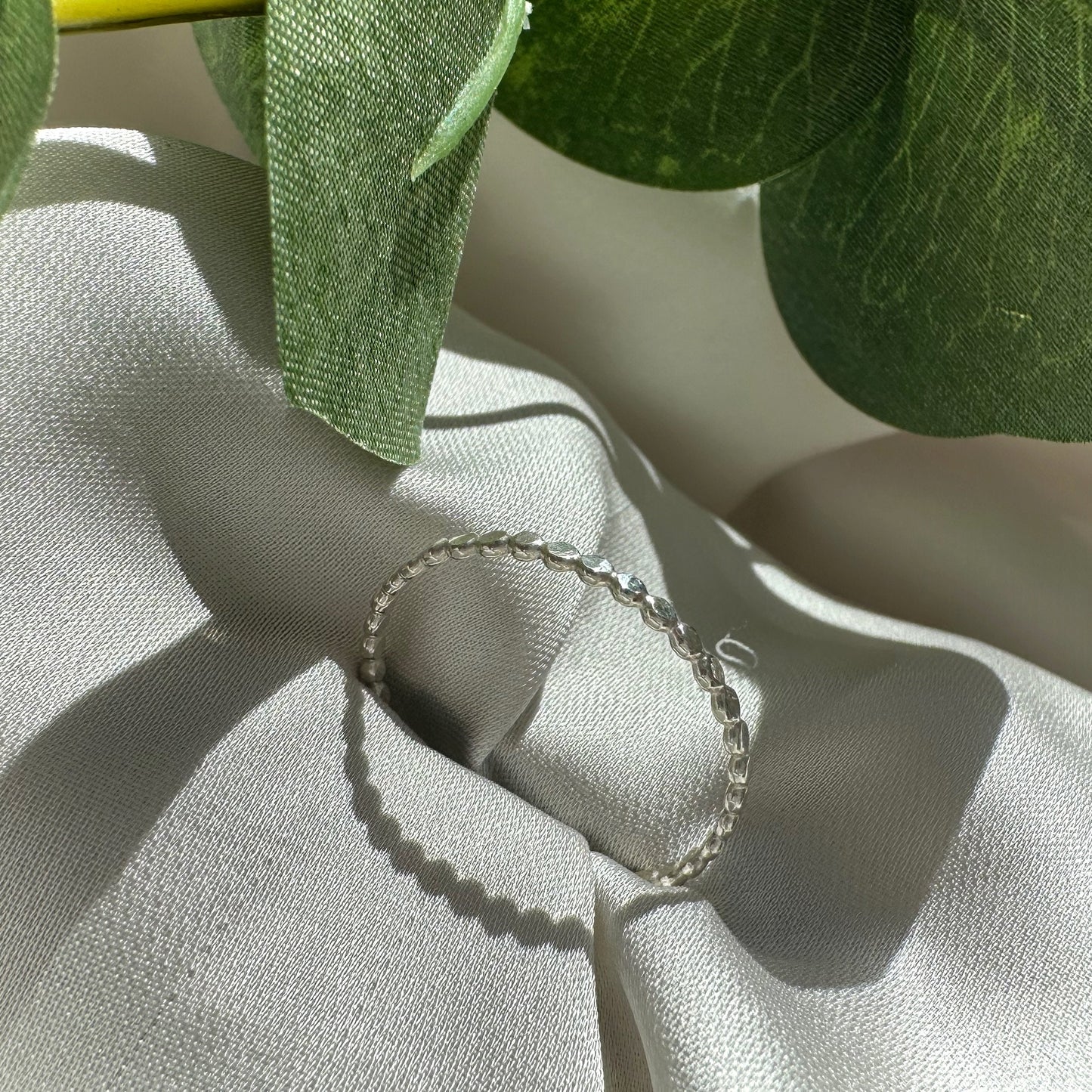 Beaded Sterling Silver Ring