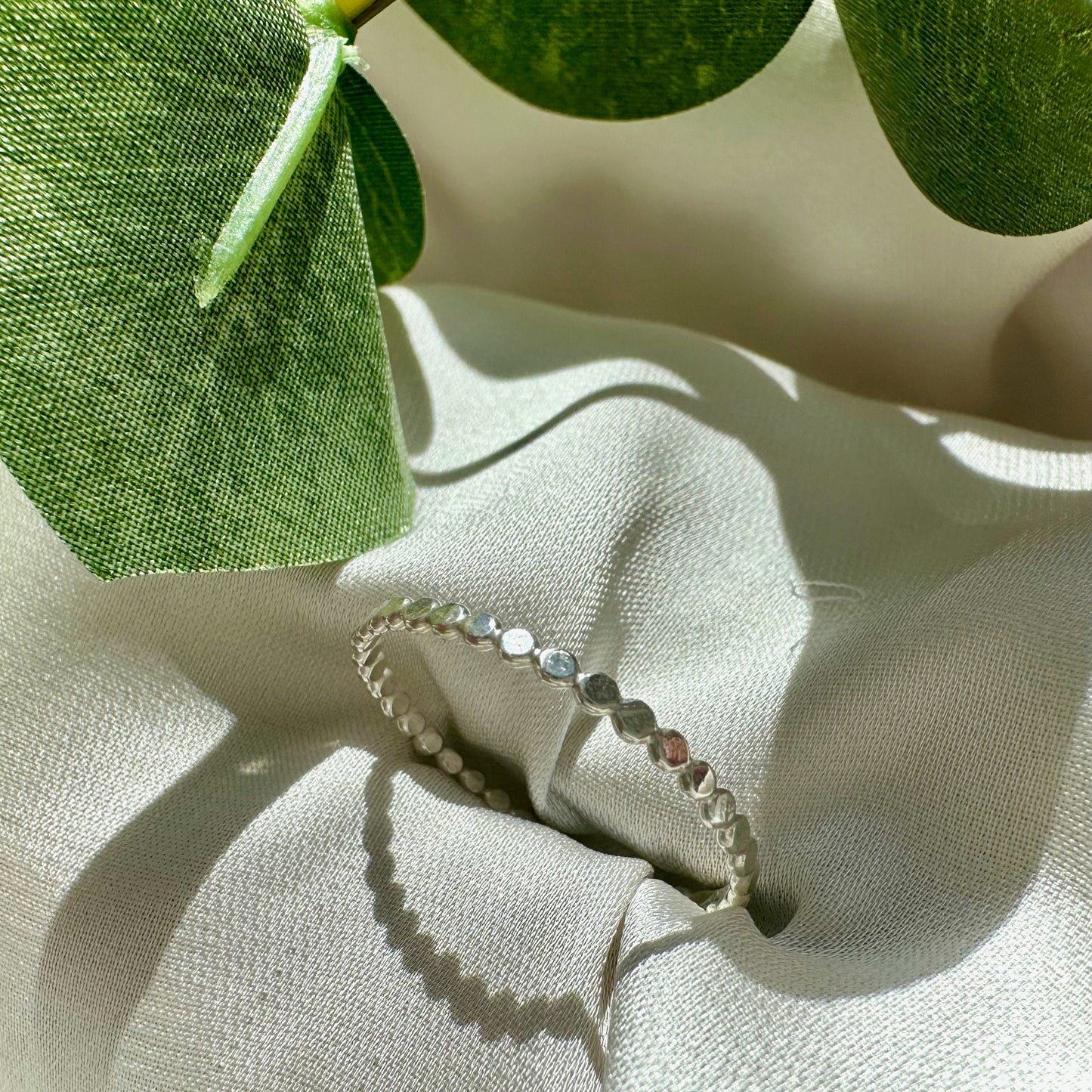 Beaded Sterling Silver Ring