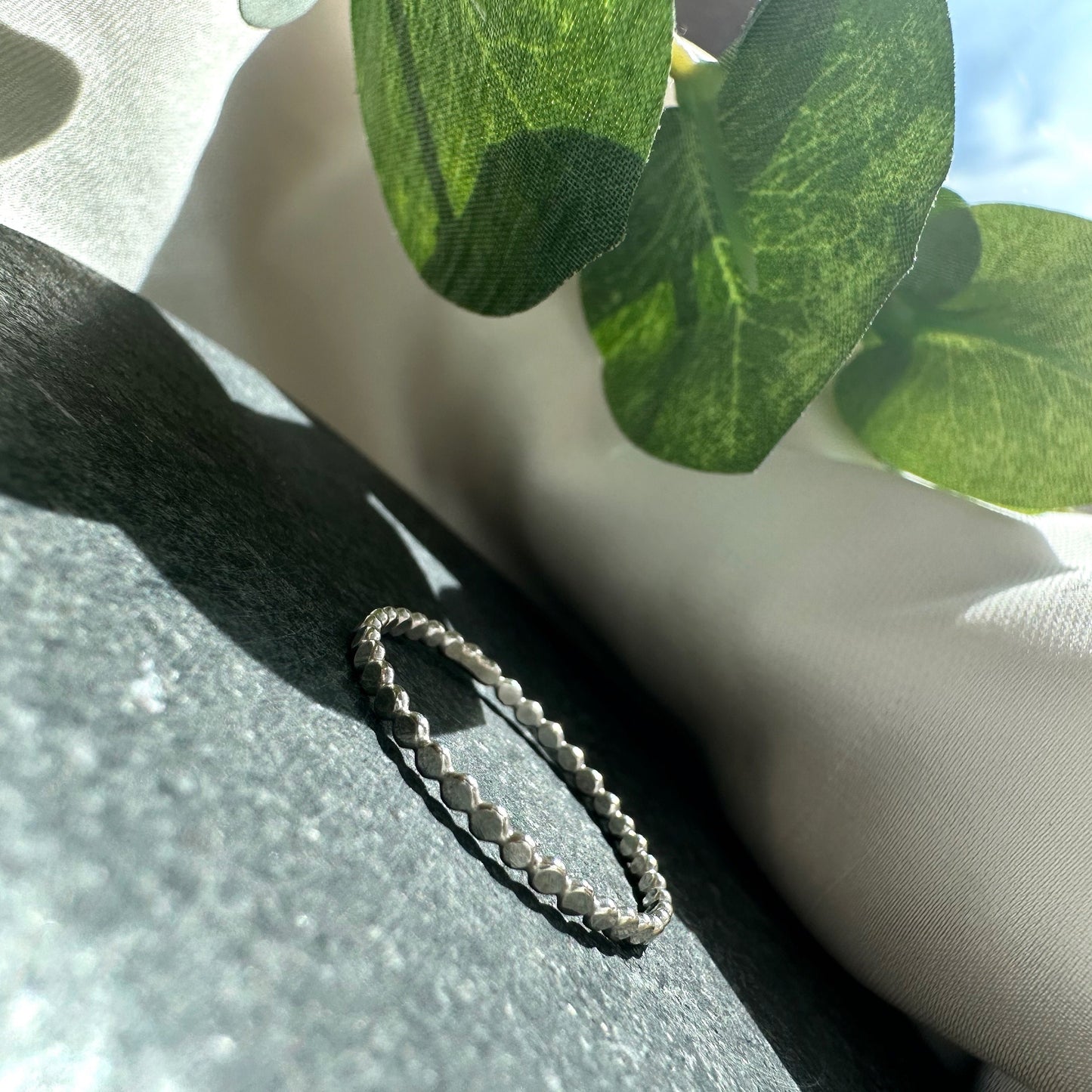 Beaded Sterling Silver Ring