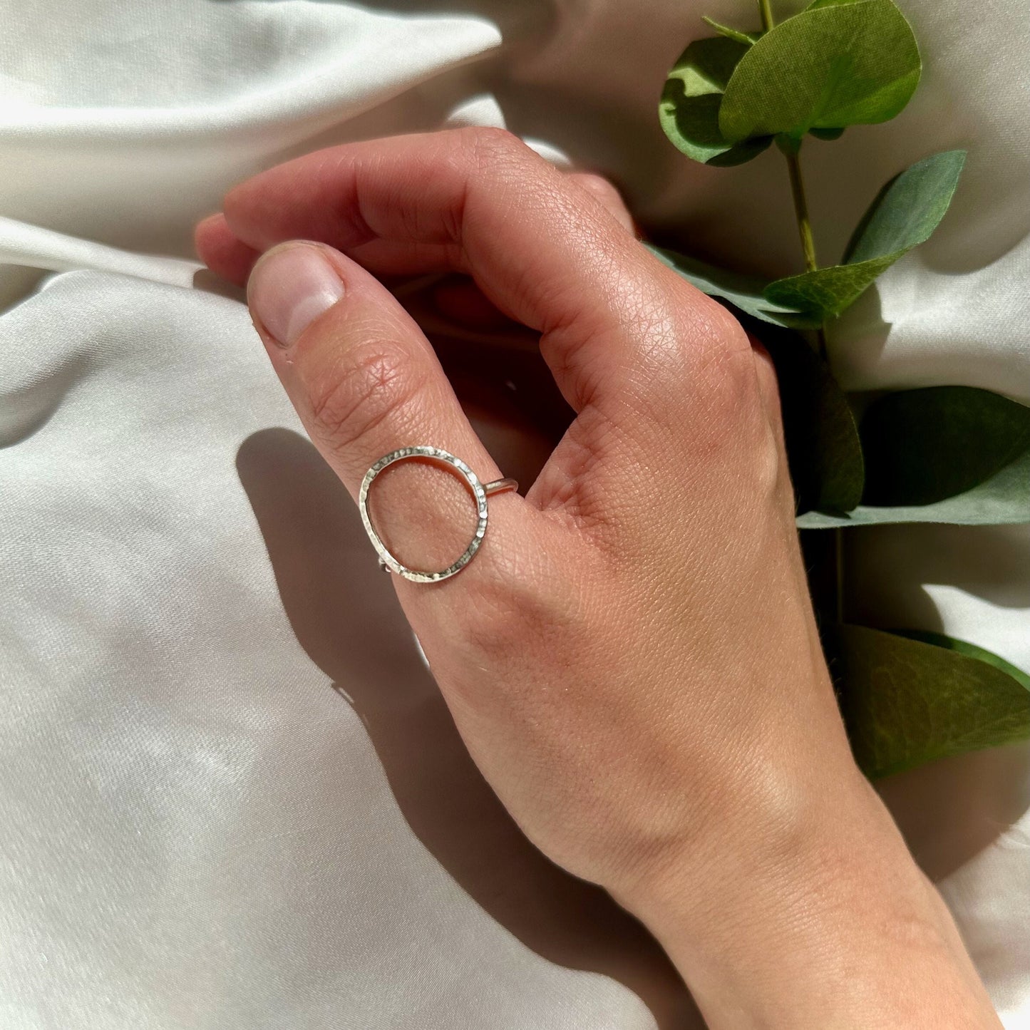 Textured Oval Sterling Silver Ring
