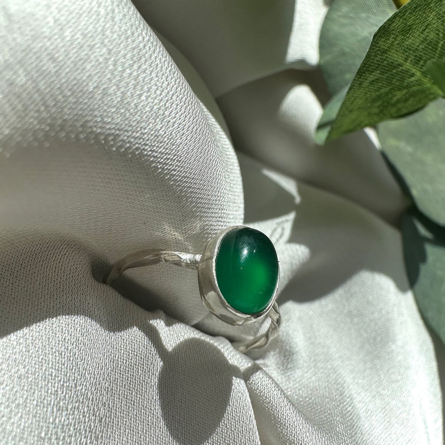 The Clara Ring - Green Stone Sterling Silver