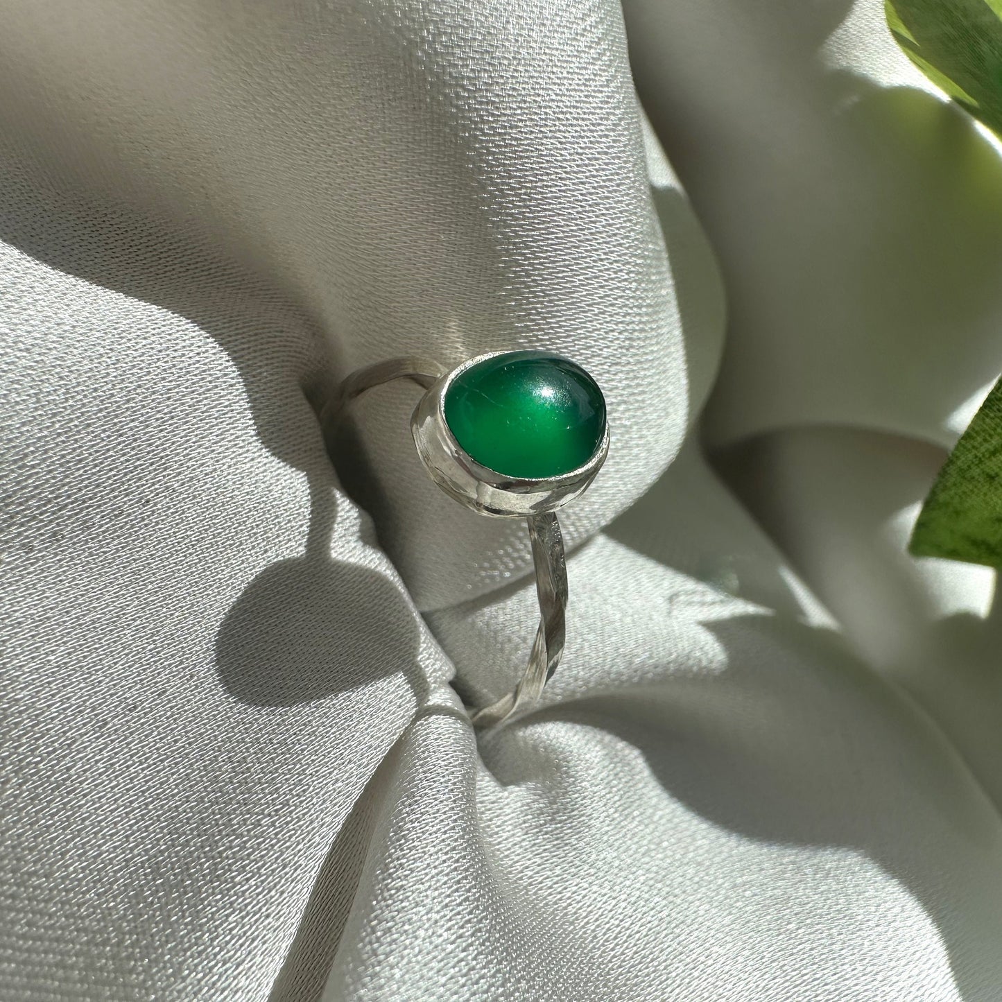 The Clara Ring - Green Stone Sterling Silver