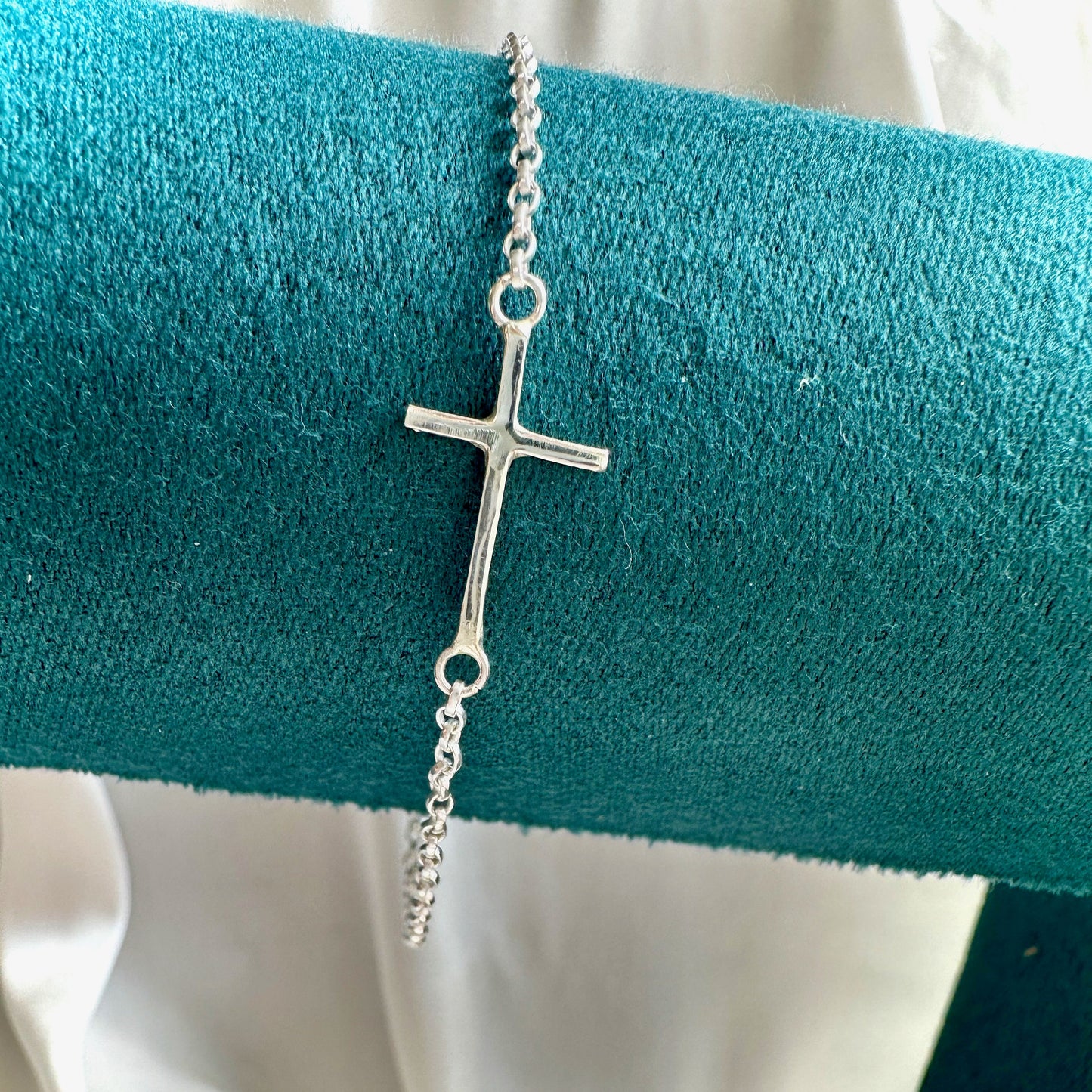 Sterling Silver Cross Bracelet