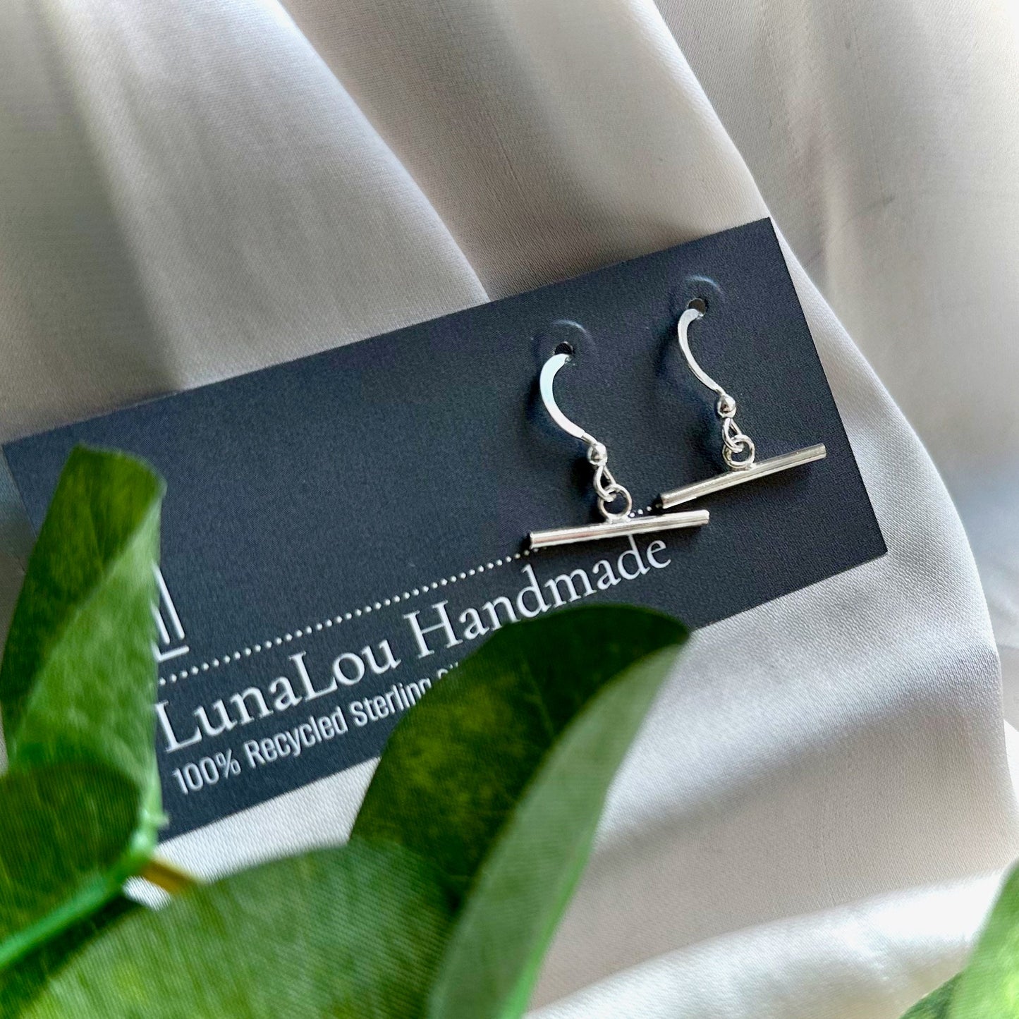 Sterling Silver Bar Dangle Threader or Ear Wire Earrings