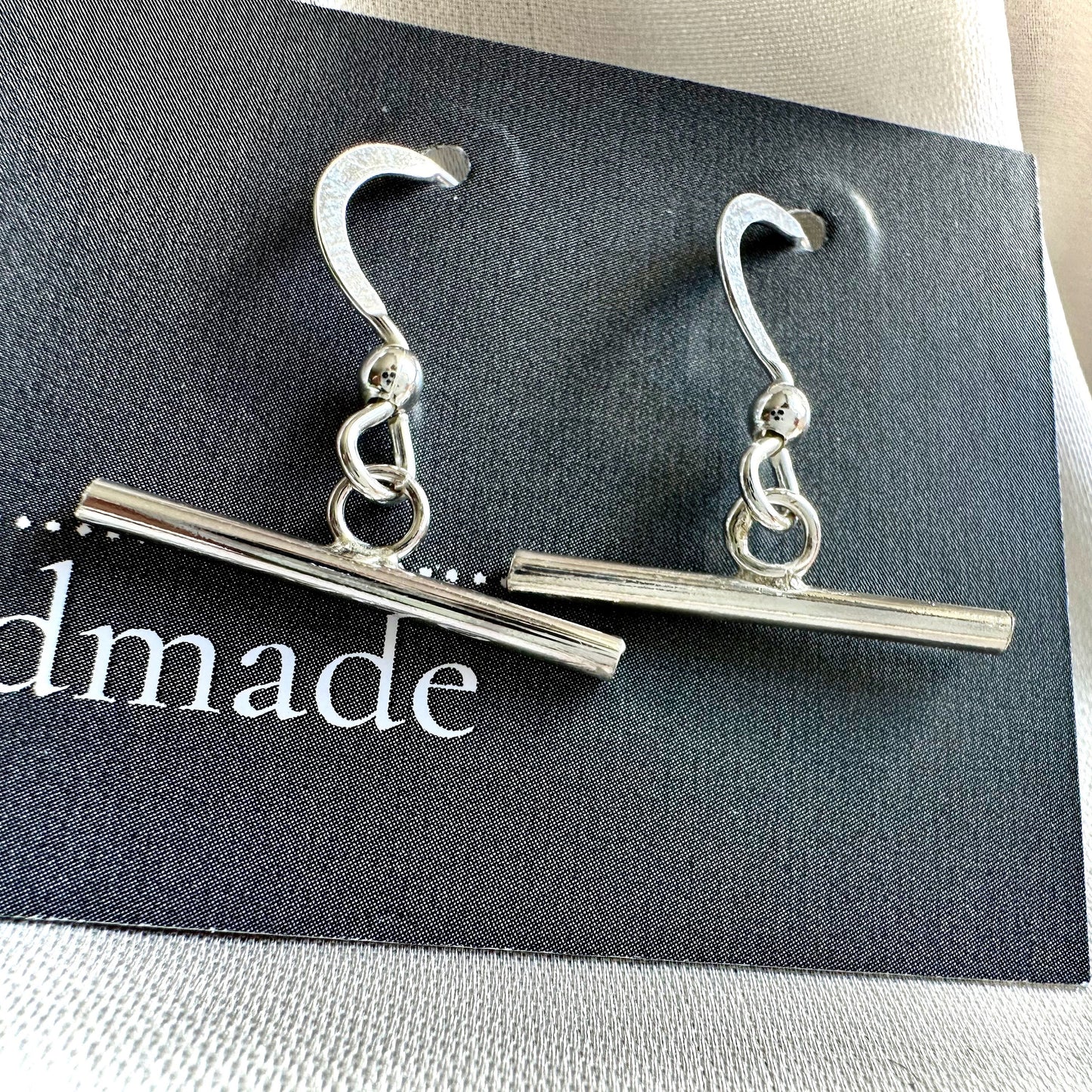 Sterling Silver Bar Dangle Threader or Ear Wire Earrings