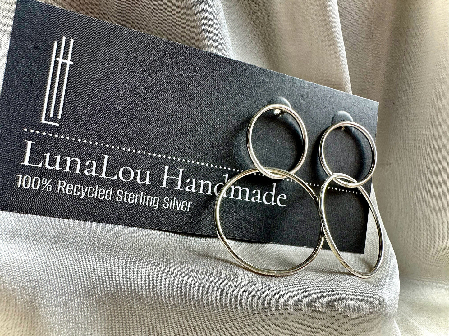 Double Hooped Sterling Silver Earrings