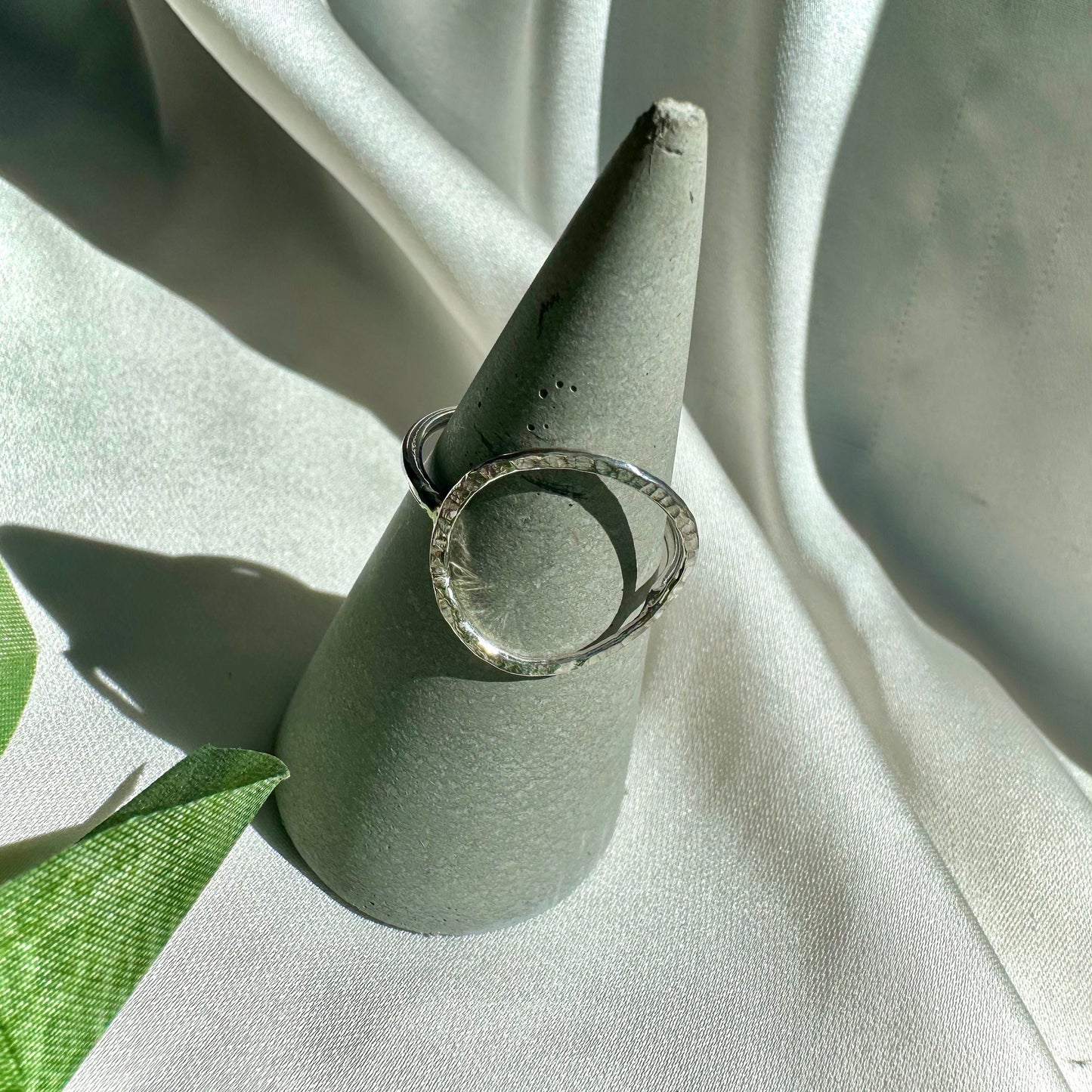 Textured Oval Sterling Silver Ring