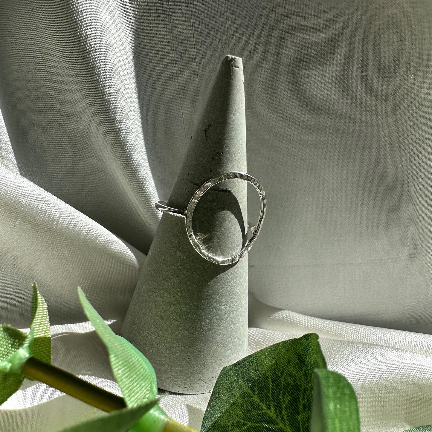 Textured Oval Sterling Silver Ring