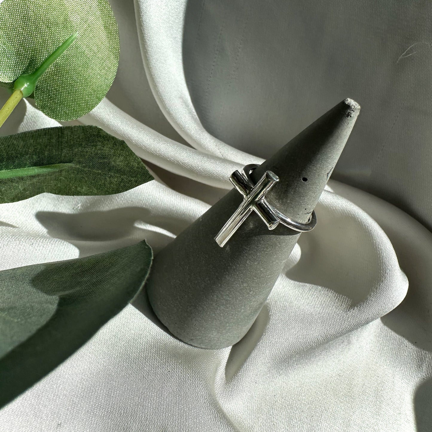 Sterling Silver Statement Cross Ring