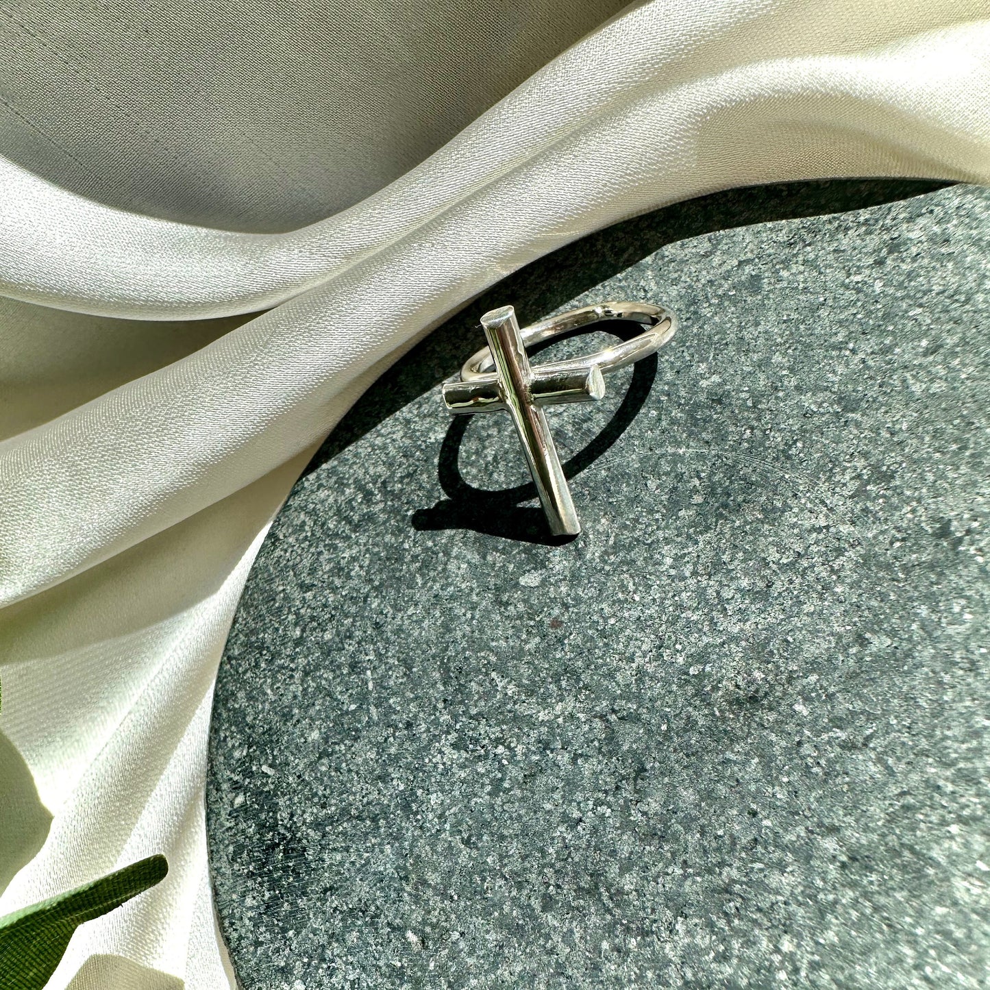 Sterling Silver Statement Cross Ring