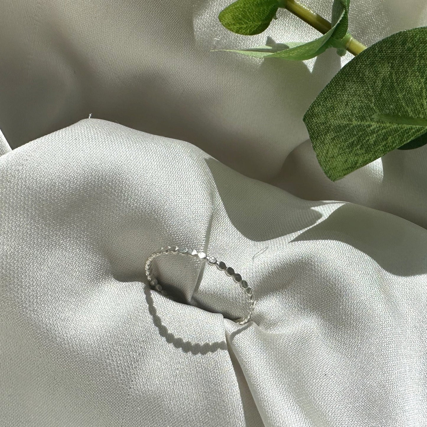Beaded Sterling Silver Ring