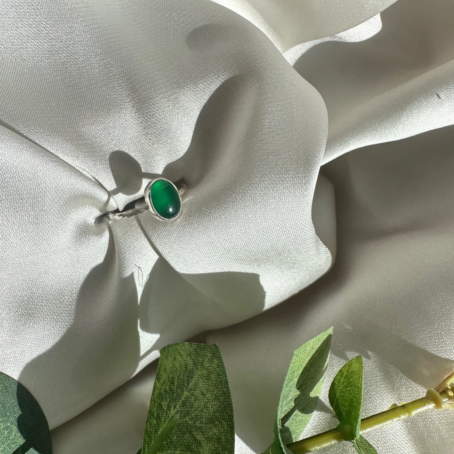 The Clara Ring - Green Stone Sterling Silver