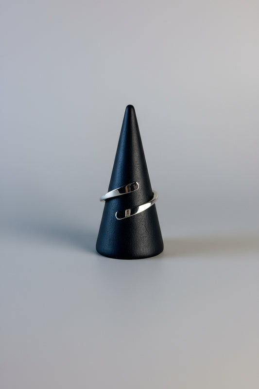 handmade silver ring, adjustable silver ring, sterling silver wrap ring, hammered silver ring, recycled silver jewellery, eco silver ring, minimalist silver ring, handmade jewellery UK, artisan silver ring, ethical jewellery, LunaLou silver