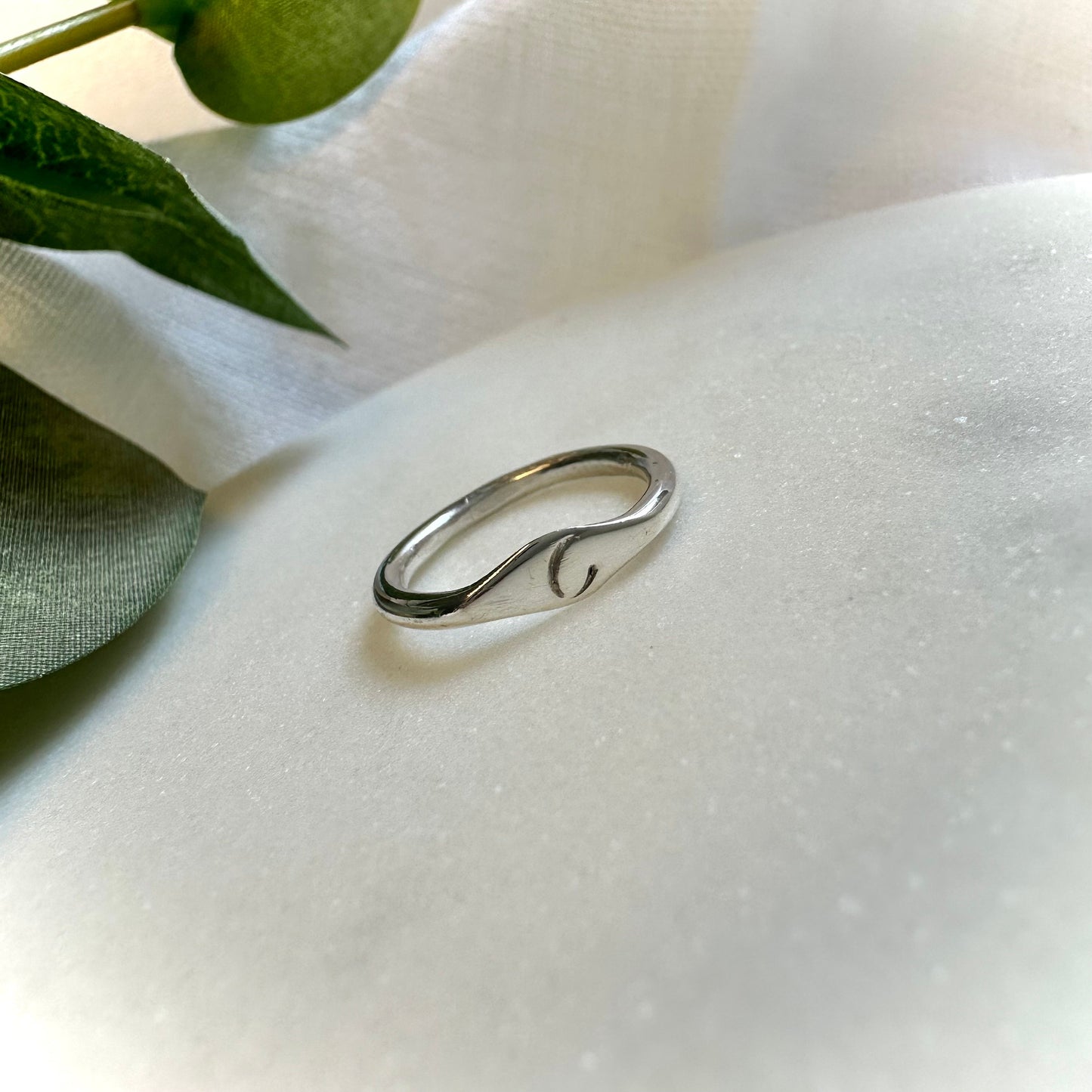 Personalised Initial Sterling Silver Ring