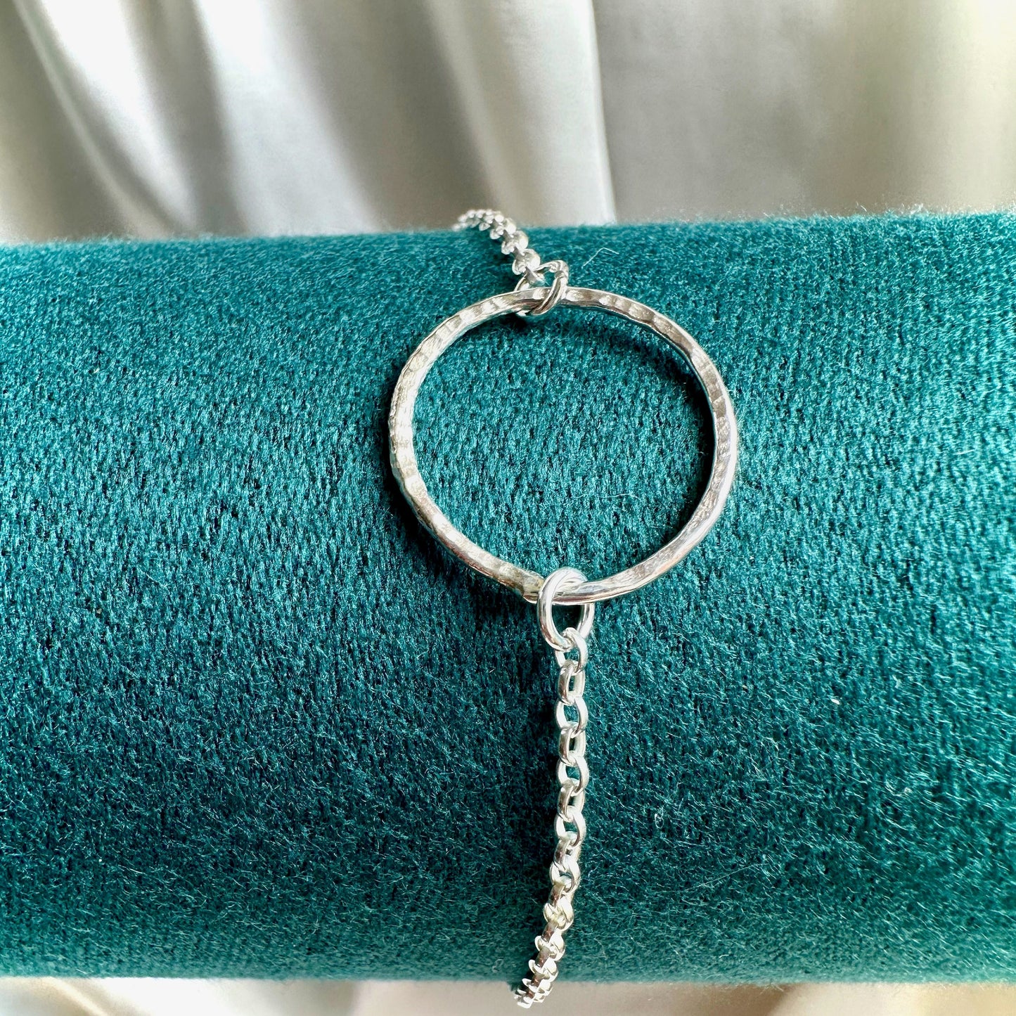 Textured Circle Sterling Silver Bracelet