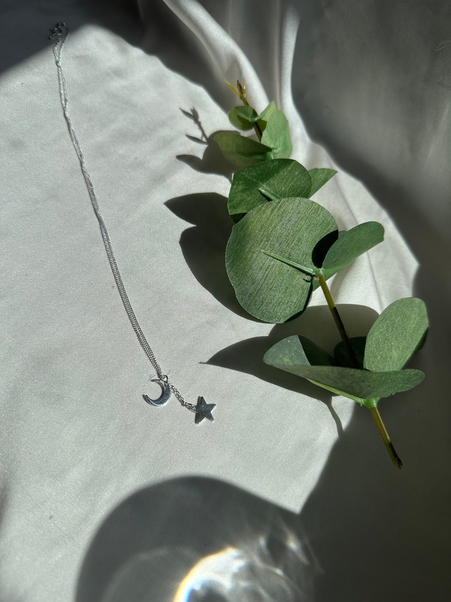 Sterling Silver Star & Moon Necklace