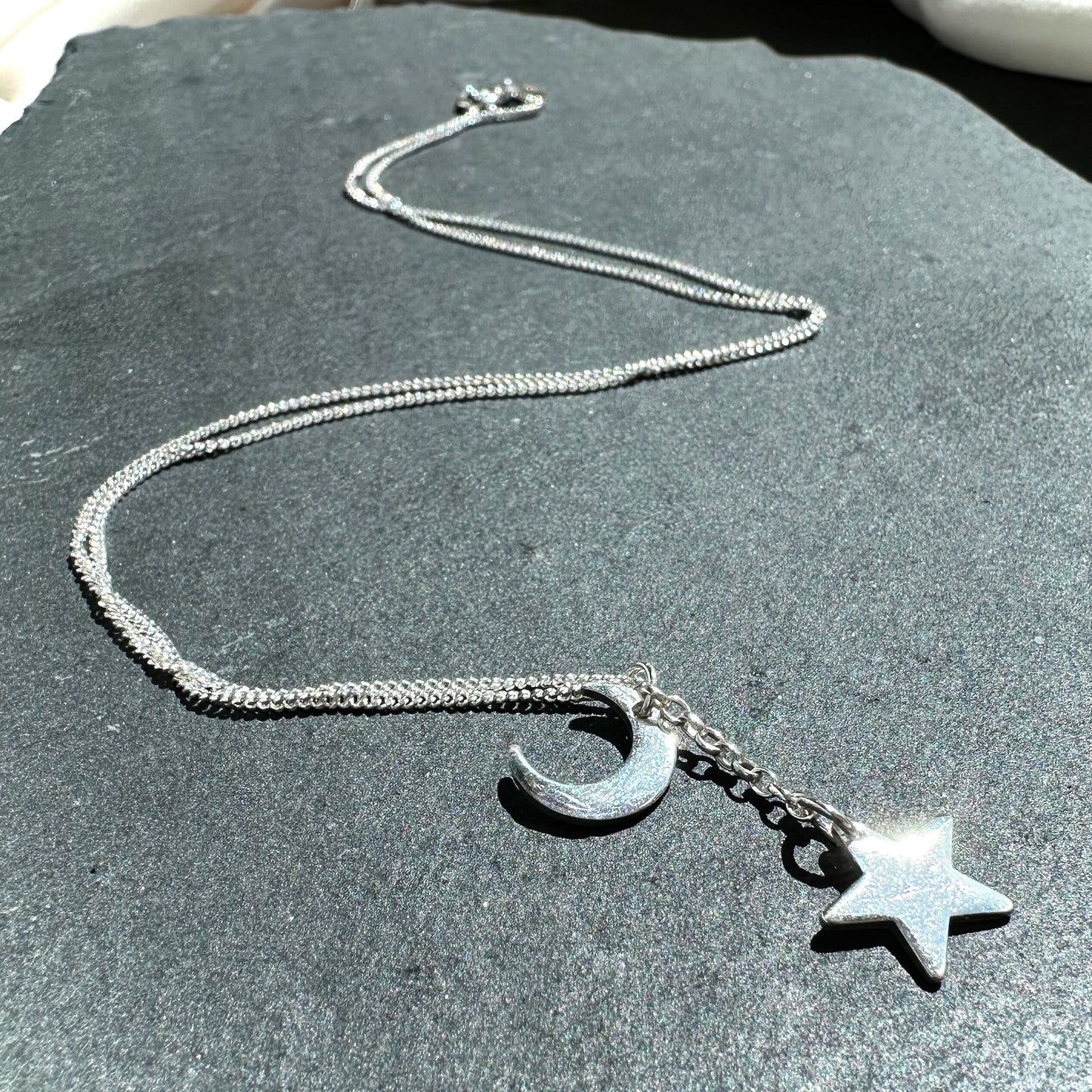 Sterling Silver Star & Moon Necklace