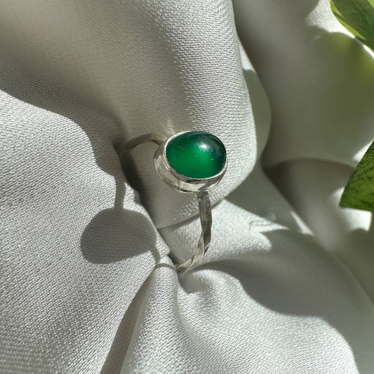 The Clara Ring - Green Stone Sterling Silver
