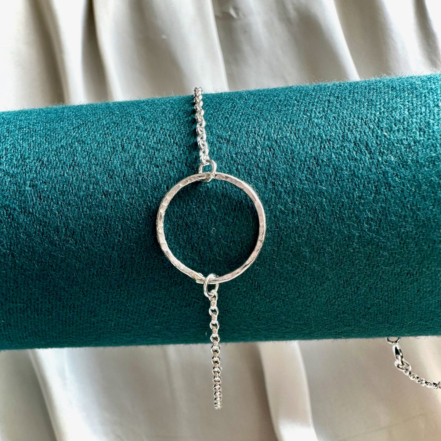 Textured Circle Sterling Silver Bracelet